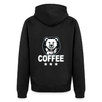 Eisbär vom Nordpol liebt Kaffee im Café Barista - Unisex Premium Bio Zip Hoodie - Schwarz - Hinten - Nico (187cm)