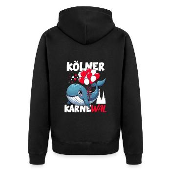 Cologne Carnival Wal Kölle Alaaf Cologne Cathedral funny - Unisex Premium Organic Zip Hoodie - black - Back - Nico (187cm)