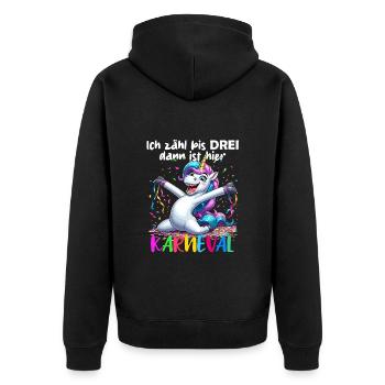 Licorne Carnaval Confettis Alaaf Helau Party Drôle - Veste à capuche bio Premium Unisexe - noir - Dos - Nico (187cm)