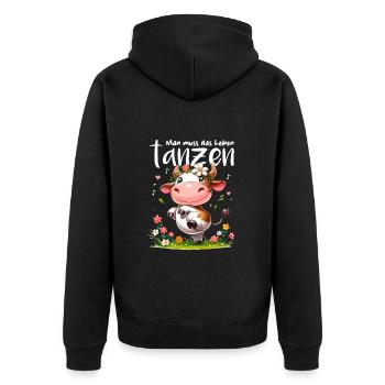 Vache Danse Danse Joie de vivre Musique Optimisme Fun - Veste à capuche bio Premium Unisexe - noir - Dos - Nico (187cm)