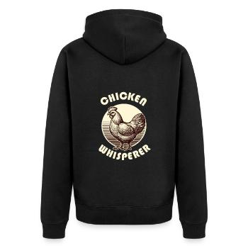 Huhn Hühner Hühner Flüsterer Hühnerstall Bauernhof - Unisex Premium Bio Zip Hoodie - Schwarz - Hinten - Nico (187cm)