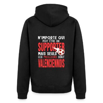 Valenciennes foot supporter football valenciennois - Veste à capuche bio Premium Unisexe - noir - Dos - Nico (187cm)