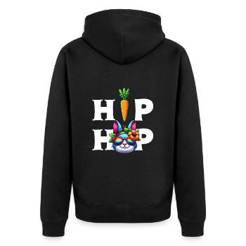 Lapin Lapin de Pâques Pâques Hip Hop Carotte Drôle Enfants - Veste à capuche bio Premium Unisexe - noir - Dos - Nico (187cm)