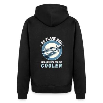 Men's Model Airplane Model Making Father's Day Flying - Unisex Premium Organic Zip Hoodie - black - Back - Nico (187cm)
