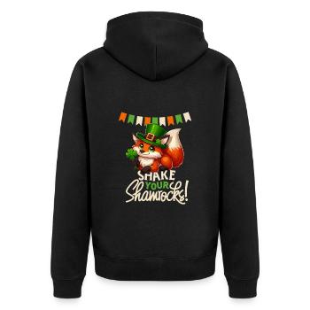 Fox St. Patrick’s Day Irlande Trèfle irlandais - Veste à capuche bio Premium Unisexe - noir - Dos - Nico (187cm)