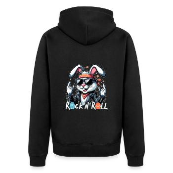 Lapin de Pâques Rock n Roll Oeufs De Pâques Lunettes De Soleil Cool - Veste à capuche bio Premium Unisexe - noir - Dos - Nico (187cm)