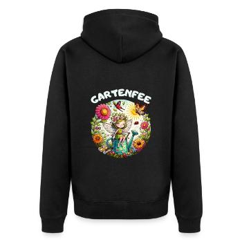 Jardin Jardin Fée, Jardinier, Fleurs, Lotissement - Veste à capuche bio Premium Unisexe - noir - Dos - Nico (187cm)