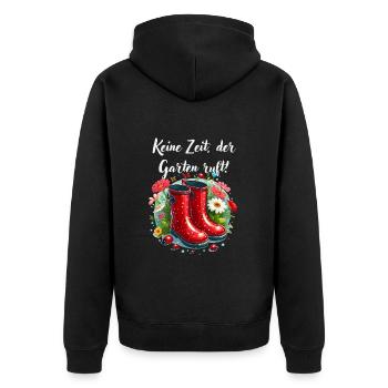 Garten Gummistiefel Gärtnerin Hobbygärtner Blumen - Unisex Premium Bio Zip Hoodie - Schwarz - Hinten - Nico (187cm)