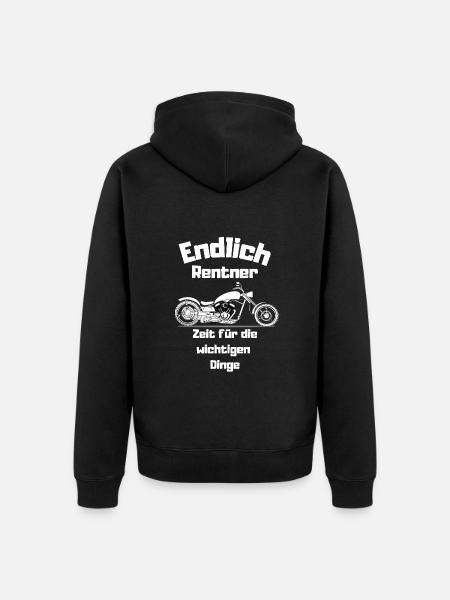 Retirement Retiree Motorcycle Biker Retirement Chopper - Unisex Premium Organic Zip Hoodie - black
