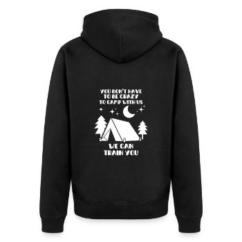 Camping Tent Nature Camper Campsite Vacation Fun - Unisex Premium Organic Zip Hoodie - black - Back - Nico (187cm)