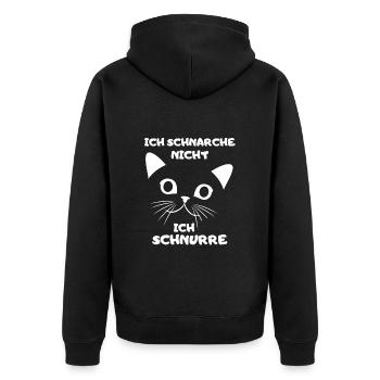 Chemise de nuit chat ronronnant ronflement chat maman - Veste à capuche bio Premium Unisexe - noir - Dos - Nico (187cm)