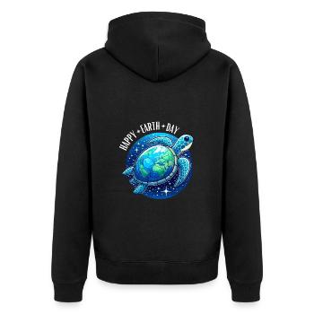 Wasserschildkröte Happy Earth Day Meer Naturschutz - Unisex Premium Bio Zip Hoodie - Schwarz - Hinten - Nico (187cm)