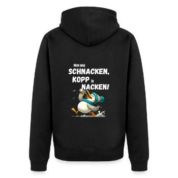 Hambourg fête des pères fête mouette alcool drôle - Veste à capuche bio Premium Unisexe - noir - Dos - Nico (187cm)