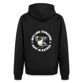 Hamburg Norden Möwe Party Schnacken Trinken Lustig - Unisex Premium Bio Zip Hoodie - Schwarz - Hinten - Nico (187cm)