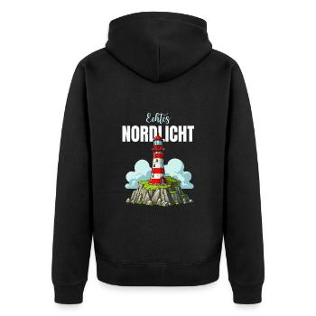 Hambourg Aurores Boréales Phare Côte Mer Du Nord Mer - Veste à capuche bio Premium Unisexe - noir - Dos - Nico (187cm)