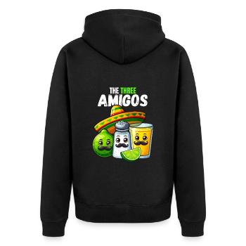 Trois Amigos Tequila Lime Sel Sombrero Drôle - Veste à capuche bio Premium Unisexe - noir - Dos - Nico (187cm)