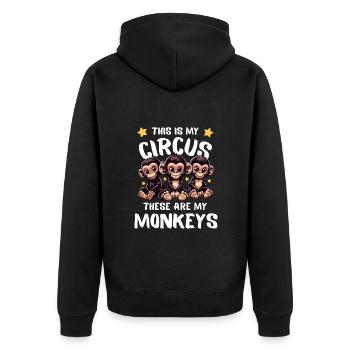 Fête des mères Maman Famille Enfants Singes Chimpanzés - Veste à capuche bio Premium Unisexe - noir - Dos - Nico (187cm)