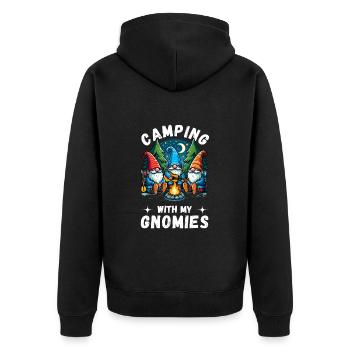 Camping Camper Campingplatz Gartenzwerge Wohnwagen - Unisex Premium Bio Zip Hoodie - Schwarz - Hinten - Nico (187cm)