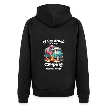 Camping Flamingo caravane à boire drôle fête amusante - Veste à capuche bio Premium Unisexe - noir - Dos - Nico (187cm)