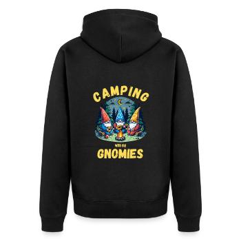 Camping nains de jardin camping feu de camp amusant - Veste à capuche bio Premium Unisexe - noir - Dos - Nico (187cm)