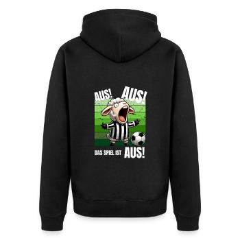 Fußball Fußballspieler Schiri Fußballplatz Lustig - Unisex Premium Bio Zip Hoodie - Schwarz - Hinten - Nico (187cm)
