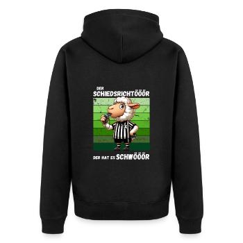 Fußball Elfmeter Fußballspieler Schiri Lustig - Unisex Premium Bio Zip Hoodie - Schwarz - Hinten - Nico (187cm)