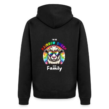 LGBTQ Sheep Pride Month Gay Parade Rainbow Fun - Veste à capuche bio Premium Unisexe - noir - Dos - Nico (187cm)