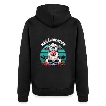Méditation Yoga Mouton Lotus Pose Drôle Professeur de Yoga - Veste à capuche bio Premium Unisexe - noir - Dos - Nico (187cm)