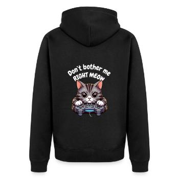 Video Game Katze Controller Gamer Zocken PC Lustig - Unisex Premium Bio Zip Hoodie - Schwarz - Hinten - Nico (187cm)