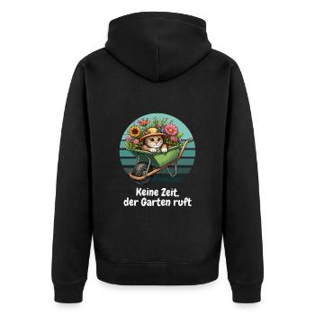 Jardin Chat Fleurs Jardins Familiaux Plantes Mignonnes - Veste à capuche bio Premium Unisexe - noir - Dos - Nico (187cm)