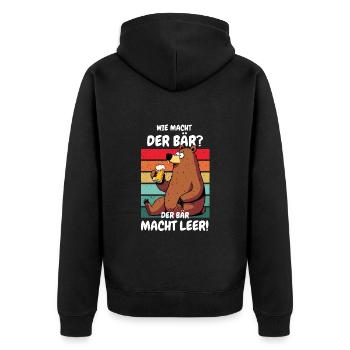 Beer Beer Drinking Alcohol Carnival Barbecue Funny - Unisex Premium Organic Zip Hoodie - black - Back - Nico (187cm)