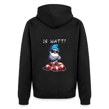 Hamburg Hamburg Seagull Wadden Sea Funny - Unisex Premium Organic Zip Hoodie - black - Back - Nico (187cm)