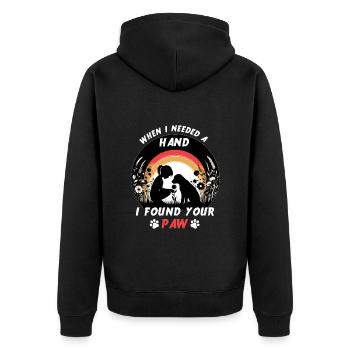 Labrador Hund Hundebesitzer Hundefan Pfote Freund - Unisex Premium Bio Zip Hoodie - Schwarz - Hinten - Nico (187cm)