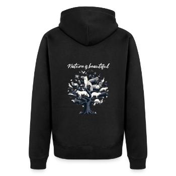 Nature Tree Life Nature Conservation Animal Welfare Bio Forest - Unisex Premium Organic Zip Hoodie - black - Back - Nico (187cm)