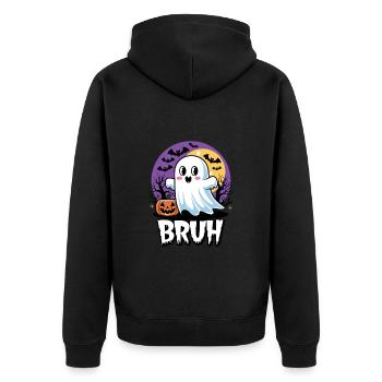 Halloween Fantôme Fantôme Brûlure Pleine Lune Mignon - Veste à capuche bio Premium Unisexe - noir - Dos - Nico (187cm)