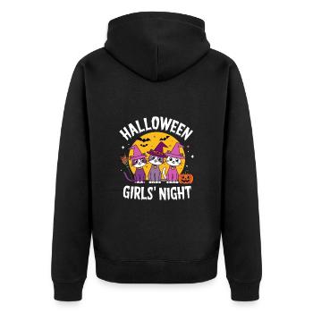 Halloween Soirée entre filles Chats Sorcières - Veste à capuche bio Premium Unisexe - noir - Dos - Nico (187cm)