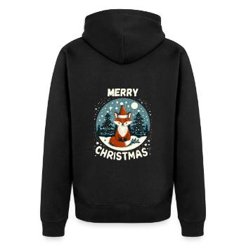 Joyeux Noël Renard Noël Hiver Neige - Veste à capuche bio Premium Unisexe - noir - Dos - Nico (187cm)