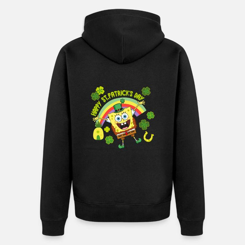 Bob l'Éponge St. Patrick's Day Design - Veste à capuche bio Premium Unisexe - noir