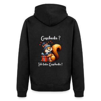 Écureuil Cadeau Anniversaire Noël Drôle - Veste à capuche bio Premium Unisexe - noir - Dos - Nico (187cm)