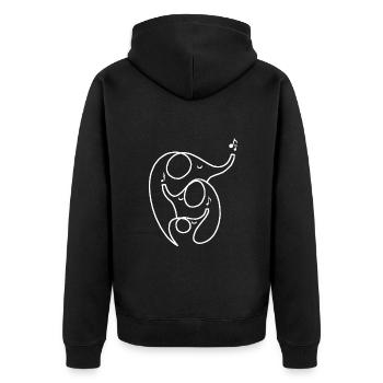 Musik Elefanten Trompete Note Grafik Afrika Lustig - Unisex Premium Bio Zip Hoodie - Schwarz - Hinten - Nico (187cm)