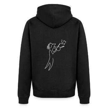 Music Violin Violin Violin Sheet Music Melody Violinist Musicians - Unisex Premium Organic Zip Hoodie - black - Back - Nico (187cm)