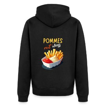 fries rut wiess snack bar cologne kölsch party funny - Unisex Premium Organic Zip Hoodie - black - Back - Nico (187cm)