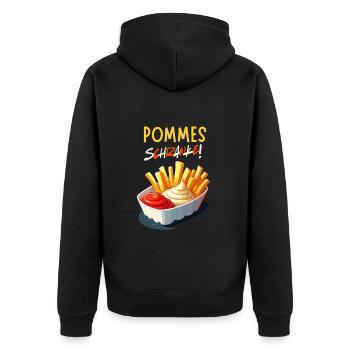 Frites Schranke Ruhr Snack Week-end Fête - Veste à capuche bio Premium Unisexe - noir - Dos - Nico (187cm)