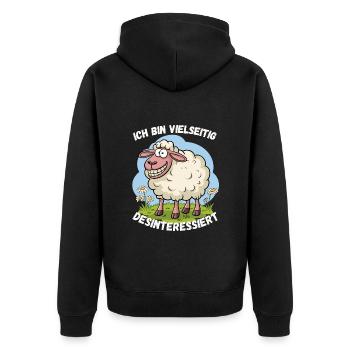 Hamburg Sheep North German Cool Colleague Fun Funny - Unisex Premium Organic Zip Hoodie - black - Back - Nico (187cm)