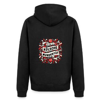 Karneval Köln Kölsch Rut Wiess Kölner Kölnerin Fun - Unisex Premium Organic Zip Hoodie - black - Back - Nico (187cm)