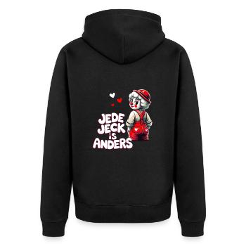 Karneval Clown Jeck Kölle Alaaf Köln Kölsch Lustig - Unisex Premium Bio Zip Hoodie - Schwarz - Hinten - Nico (187cm)