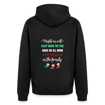 Weihnachten Familie Weihnachtsgeschenk Lustig - Unisex Premium Bio Zip Hoodie - Schwarz - Hinten - Nico (187cm)