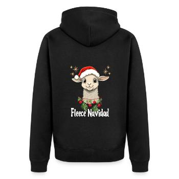 Christmas Sheep Feliz Navidad Cute Funny - Unisex Premium Organic Zip Hoodie - black - Back - Nico (187cm)