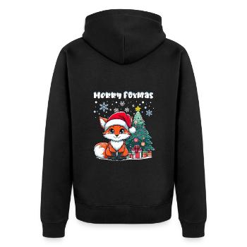 Renard de Noël Arbre de Noël Enfants Mignon - Veste à capuche bio Premium Unisexe - noir - Dos - Nico (187cm)