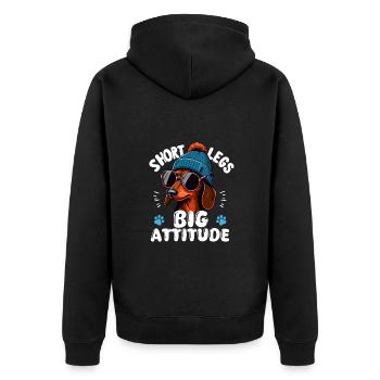 Chien Teckel Bonnet Dresseur de chiens École de chiens Fun - Veste à capuche bio Premium Unisexe - noir - Dos - Nico (187cm)